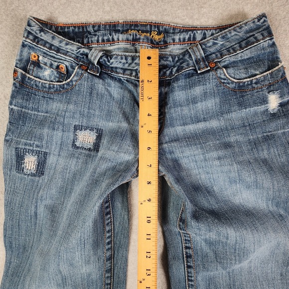 American Eagle Outfitters Boy Fit Jeans Womens 8 (30x29) Blue Distressed Denim - Picture 7 of 16